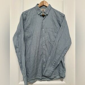 Hollister Youth XL Cotton Blue Button Down Shirt Palm Tree Pattern